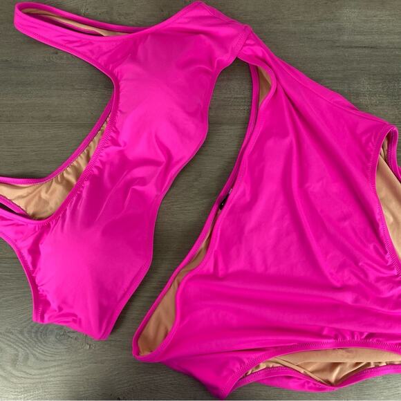 J.Crew Hot Pink Cutout One Piece Swimsuit Sz.24 NWT - Picture 3 of 14